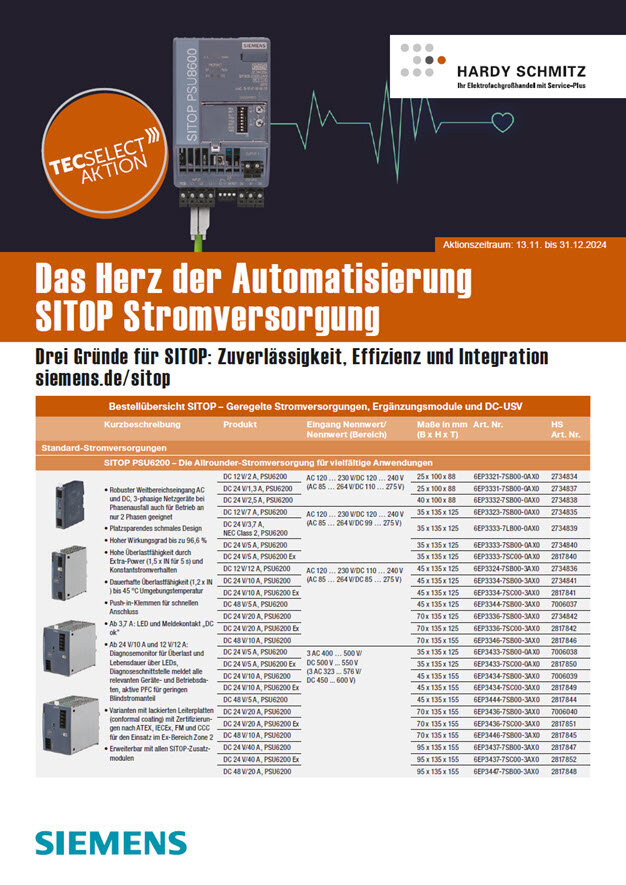 Aktionsflyer Siemens Tecselect